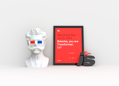 "Batenka, you are a Transformer” won Site of the Day on Awwwards!